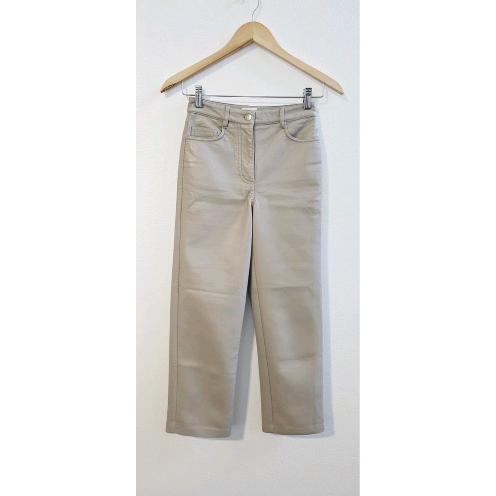 Aritzia Wilfred The Melina Vegan Faux Leather Oxford Tan Pants Women's Size 00‎